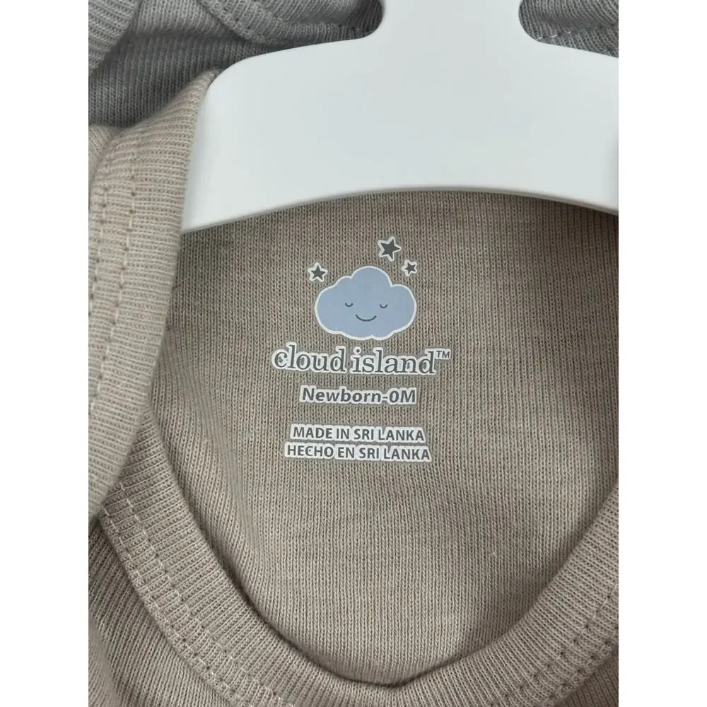 Cloud Island 4Pack Short Sleeve Bodysuits Moon & Stars Baby Size NB Neutral New